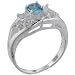  : STERLING SILVER OVAL CUT CZ AQUAMARINE RING