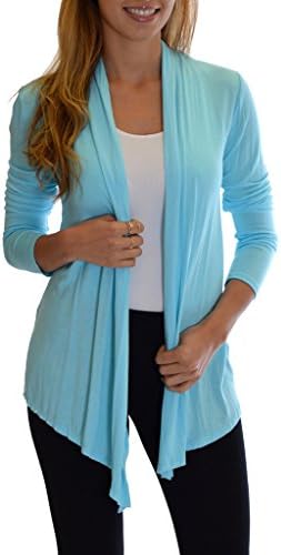 Golden Black Fashion Women's Fly Away Front Basic Cardigan Sky Blue S
