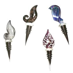 Vintage Royal Handcrafted Art Glass Wine Bottle Stopper, Assorted Colors