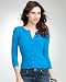 bebe Puff Sleeve Rhinestone Button Cardigan bebe Puff Sleeve Rhinestone Button Cardigan