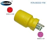 Conntek Twist Lock Adapter with 15 Amp 125 Volt Male Plug To 30 Amp Female Connector