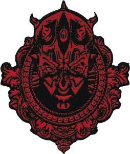Star Wars / Clone Wars Lucas Movie Novelty Iron On Patch - Darth Maul Framed Crest Face Head Applique