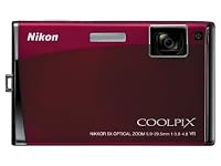 Nikon Coolpix S60 10MP Digital Camera with 5x Optical Vibration Reduction (VR) Zoom (Crimson Red)