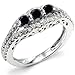 Sterling Silver Round Diamond Ladies 3 stone