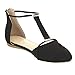 Beston FB34 Women's T-Strap Sandals Ziper Ankle-Wrap D'orsay Flats Half Size Big