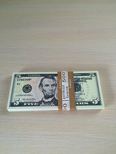 Prop Money $5 For Movies, pranks robbery deterrent.