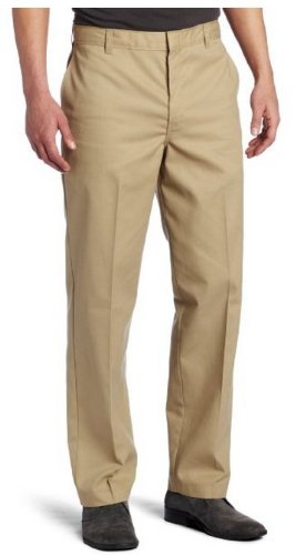 Dickies Men's Young Adult Sized Flat Front Pant, Khaki, 32X34