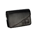 Photoprimus Digital, exclusiv Kameratasche / Echtledertasche / Lederetui Schwarz mit Magnetverschluss, sowie Gürtelschlaufe - passend zu Digitalkameras Panasonic Lumix DMC  TZ6 / TZ7