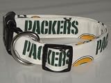 NFL Green Bay Packers Football Dog Collar Large 1" White