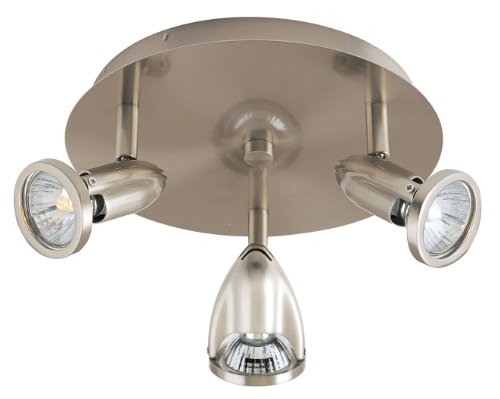 41soLmxhGYL ET2 Lighting E30001 10 Agron 3 Light Ceiling Flush Mount, 10 1/2 Inch by 7 Inch, Satin Nickel Reviews