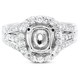 Diamond & 18k White Gold Engagement Ring Mounting