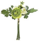 asca 造花 ミックスフラワーブーケ 花径2~7cm セロリ A-32901-051