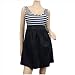 Black White Stripe Print Plus Size Mini Dress