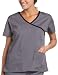 Dickies Women's Everyday Scrubs (EDS) Contrast Mock Wrap Top,Pewter,Medium