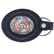 New York Yankees Large Leather/Pewter Key Ring - MLB Baseball Fan Shop Sports Team Merchandise