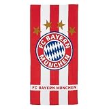 FC Bayern München Fanartikel Badetuch Wappen Streifen Sterne 76x152cm