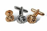 Geoffrey Beene Love Knot Cufflink and Stud set in Gold or Silver