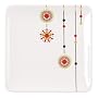 Ciroa Baubles Porcelain Square Decorated Plate, 15 cm