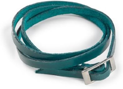 Fair Trade Leather Wrap Bracelet - Studded or Plain, Several Colors (Smooth Jade)