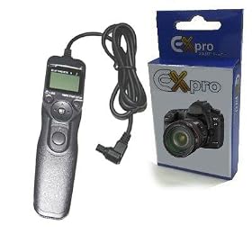 Ex-Pro RS-80N3 / TC 80N3 Timer Remote Shutter Release cable switch with LCD Display for Canon EOS 1D, 1D Mark II, 1D Mark III, 1Ds, 1Ds Mark II, 1Ds Mark III, 1Ds Mark IV, 1V, 1VHS, 3, 5D, 5D Mark II, 7D, 10D, 20D, 30D, 40D, 50D, D30, D40, D60, D2000