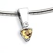 Citrine and Diamond Sterling Silver Slide on 16" Cubetto 3mm Chain