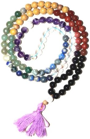 Chakra Mala 108 Beads Gemstones with Graduated Colors