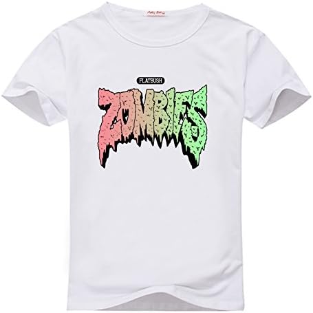 Popupop Men's Short Sleeve Flatbush Zombies Casual Crew Neck T Shirt M White