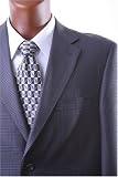 Men's 2 Button Luxury 100% Silk Wool Cashmere Charcoal Plaid Sport Coat, New For The Season!!