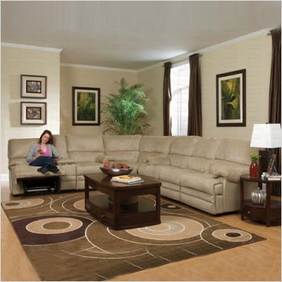 Wildon Home 50068Series Bayfield Reclining Sectional Sofa with Console in Sand