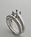 14K White Gold Diamond Engagement Ring Setting Sets For A 1.00 Ct Diamond