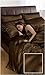6pce Satin Chocolate Double Duvet Cover Set (inc 1 duvet cover,1 fitted sheet,4 pillowcases) Image