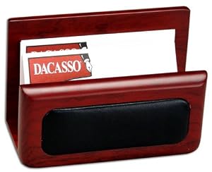 Rosewood & Leather Business Card Holder