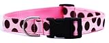 Large Pink/Brown Dot Dog Collar: 1 wide, Adjusts 18 28. 41sohY5sY1L. SL160 Large Pink/Brown Dot Dog Collar: 1 wide, Adjusts 18 28.