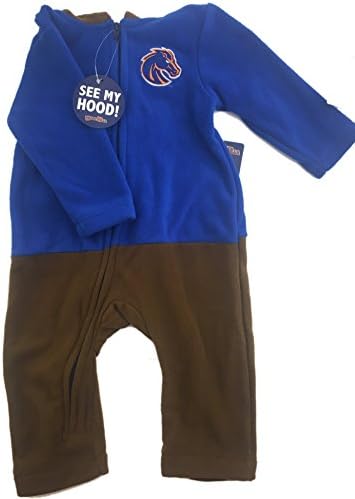 MascotWear See My Hood Infant 24 Month Boise State Broncos Polyester Fleece Zip-Up Hooded Onesie