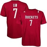 Houston Rockets Jeremy Lin Name and Number Red Adidas Shirt