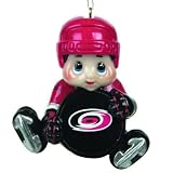 3 NHL Carolina Hurricanes Little Guy Hockey Player Christmas Ornaments 3"