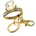 Big Bling Giant Diamond Gold Engagement Ring Fashion Keychain Bag Charm