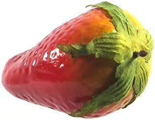 6pc Artificial Oversized Strawberry - Strawberries Plastic Red Fruit - Six Pieces