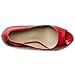 Ollio Women's Shoe Open Toe High Heel Enamel Basic Pump