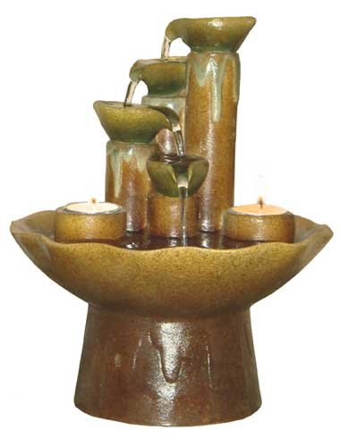 Four Tiered Table Fountain with Candles