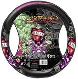 EDHARDY/エドハーディー/カー用品 ステアリングカバー ハンドルカバー Love kills slowly EH00106 LOVE