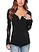 Kufv® Women's Gauze Splicing Lace Swallow Tail Basic Top Long Sleeve T Shirt