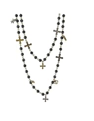 Virgins Saints and Angels Pax Multi Cross Necklace Onyx