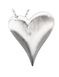 925 Sterling Silver Satin Finish Puff Heart Pendant