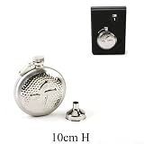 Round Stainless Steel Hip Flask & Funnel - Golf Clubs Design - Gift Box