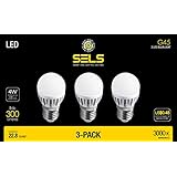 SELS LED G16 Led Light Bulb 4 Watts 300 Lumens E26 Standard Base 25 Watt Incandescent bulb Equivalent, 3000K Soft White - 3 Pack