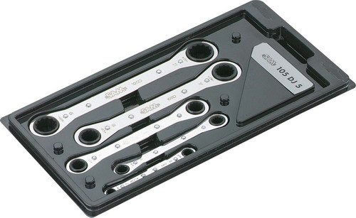 Clés polygonales SAM Outillage 105-DJ5 Jeu de 5 clés polygonales droites à cliquet de 7 à 21 mm LIMITED DISCOUNT TODAY