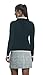 Navy-White Women's Cable Knit Sweater - Hooded with Pockets
