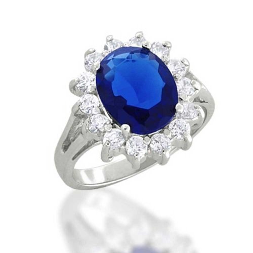 Vintage Judith Ripka 925 Silver Oval Cubic Zirconia Pave CZ Cocktail