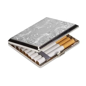 Chrome Circle Design Cigarette Case
